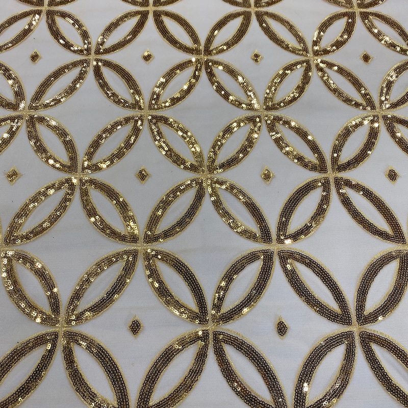 Delano Sequins Wholesale Fabric in Gold