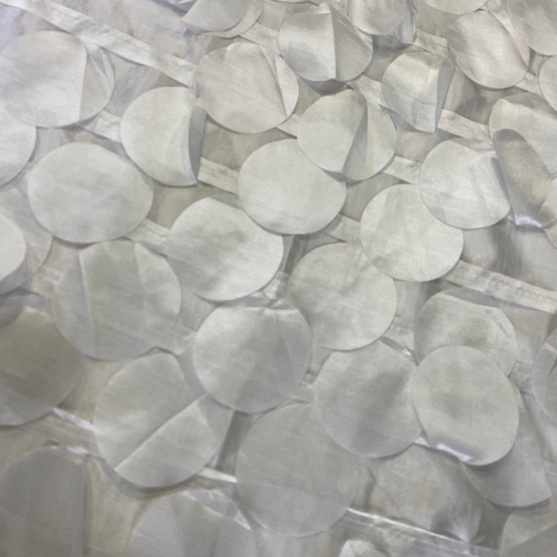 Funzie (Circle Hanging) Taffeta Wholesale Fabric in White