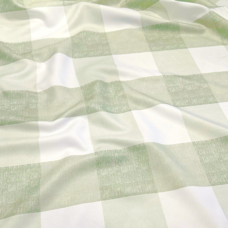 Hampton Checker (Poly Print) Wholesale Fabric in Sage