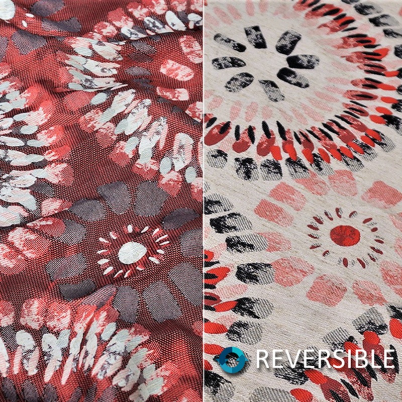 Sundaze Jacquard (Reversible) Wholesale Fabric in Red and Black