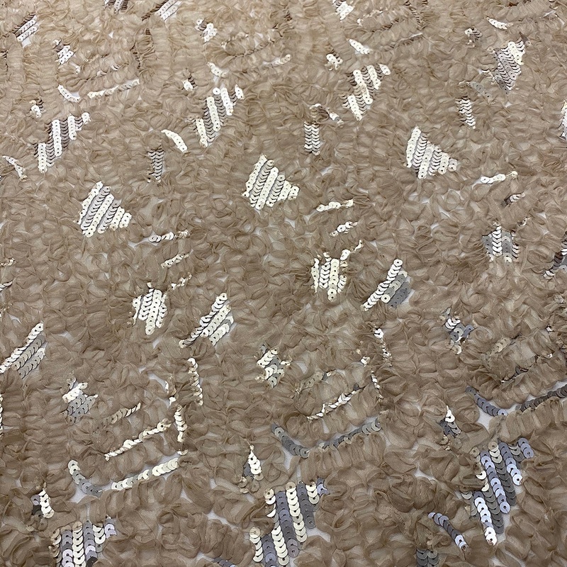 Zenya Sequins Wholesale Fabric in Champagne