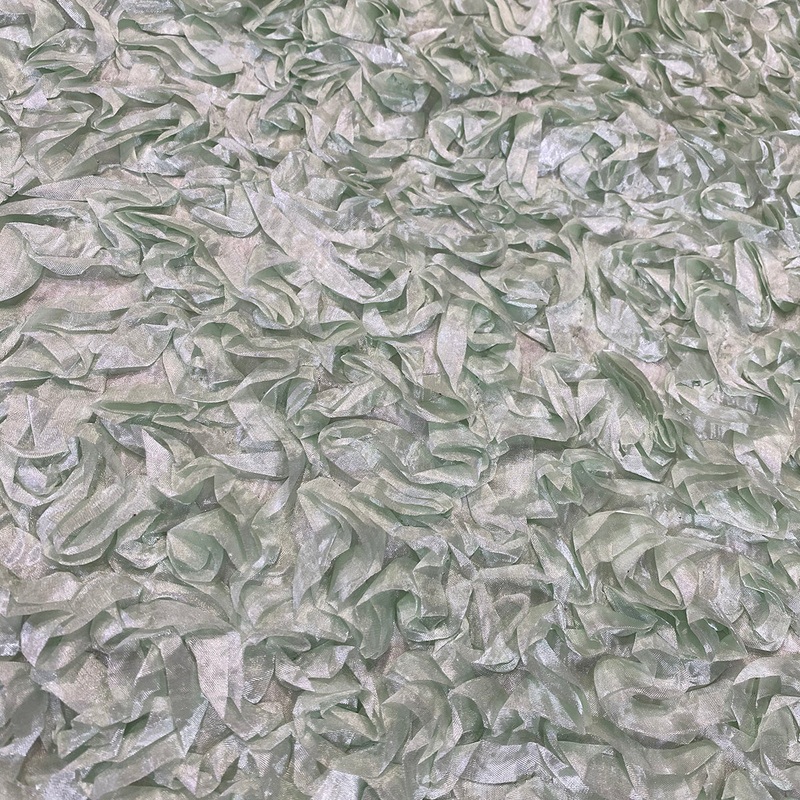 Curly Satin Wholesale Fabric in Mint