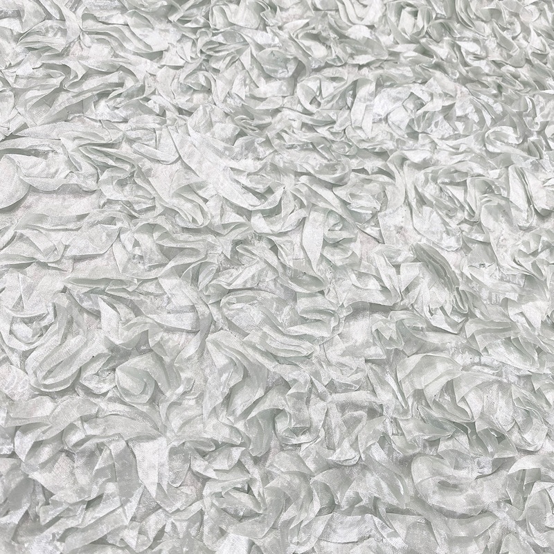 Curly Satin Wholesale Fabric in White