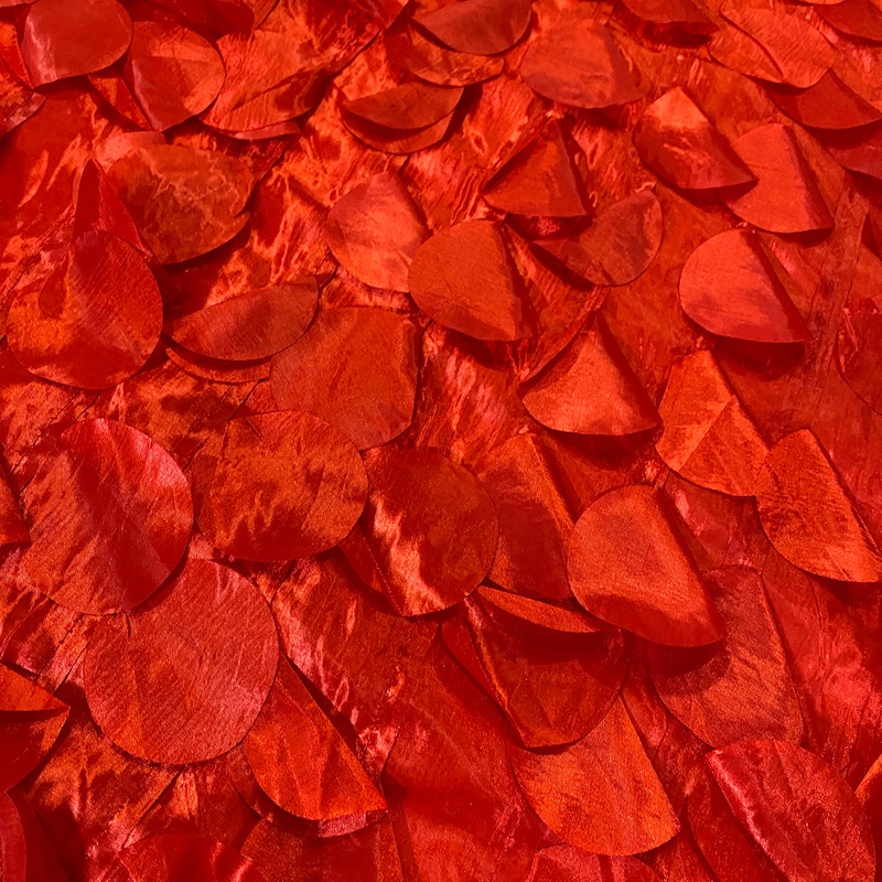 Funzie (Circle Hanging) Taffeta Wholesale Fabric in Red