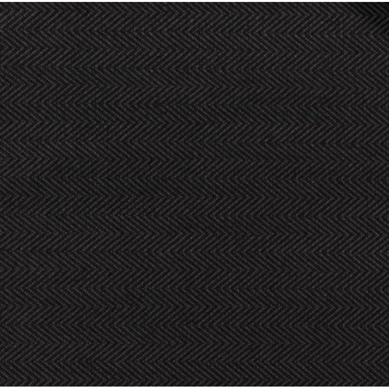 Herringbone Polypropylene Woven Indoor/Outdoor Fabric in Black