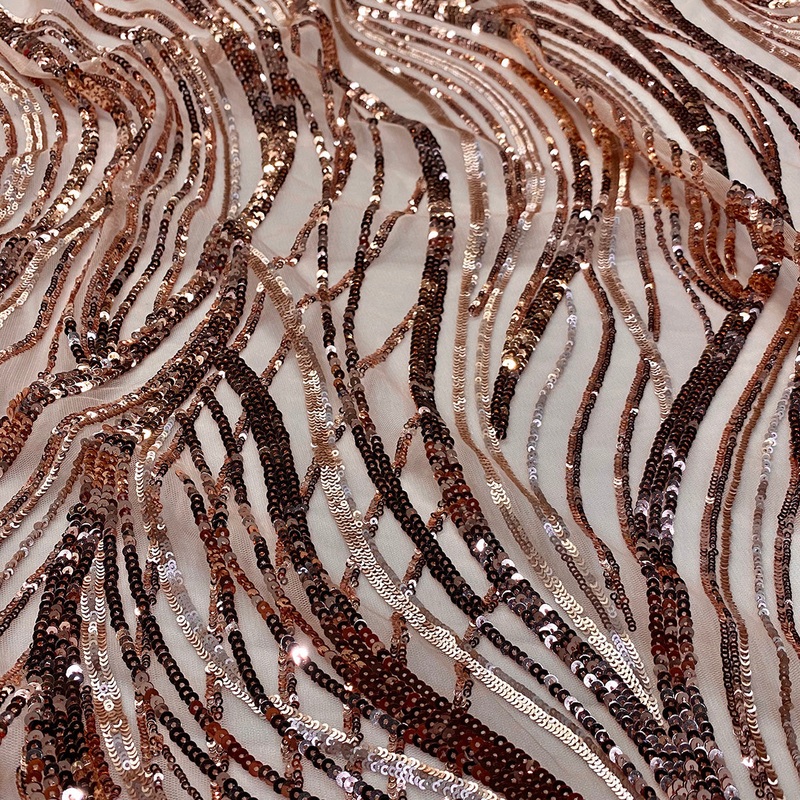 Skyfall Sequins Wholesale Fabric in Champagne and Blush