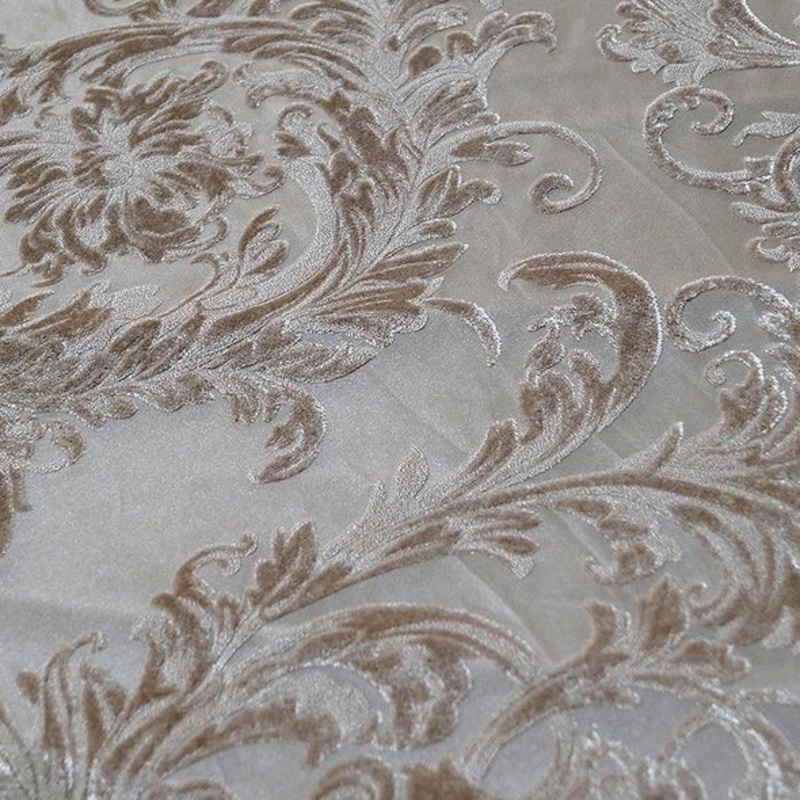 Victorian Jacquard Sheer Wholesale Fabric in Champagne
