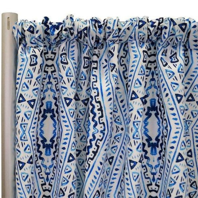 Aztec Print (Dupioni) Drapery Panels (58" Wide) / 4 Colors