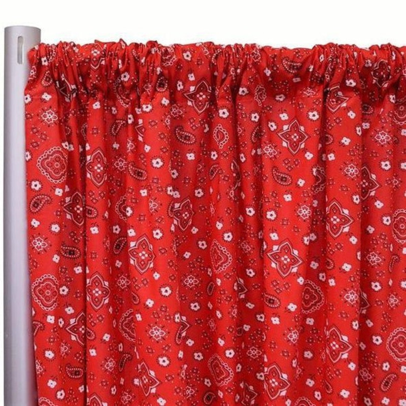 Bandana (Poly Print) Drapery Panels (58" Wide) / 5 Colors