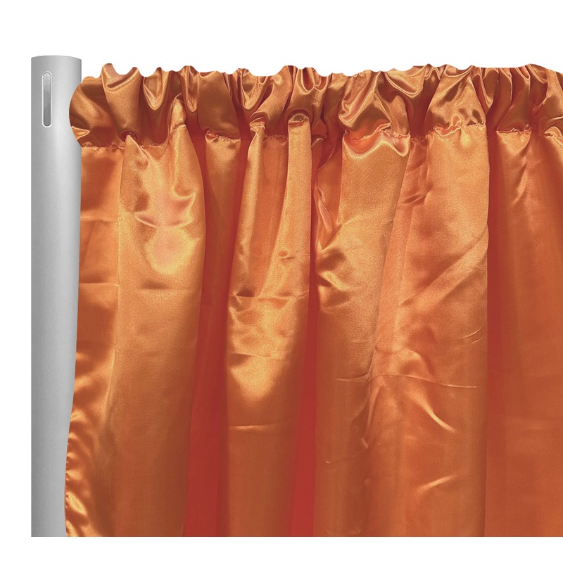 Bridal Satin Drapery Panel in Dark Orange 622