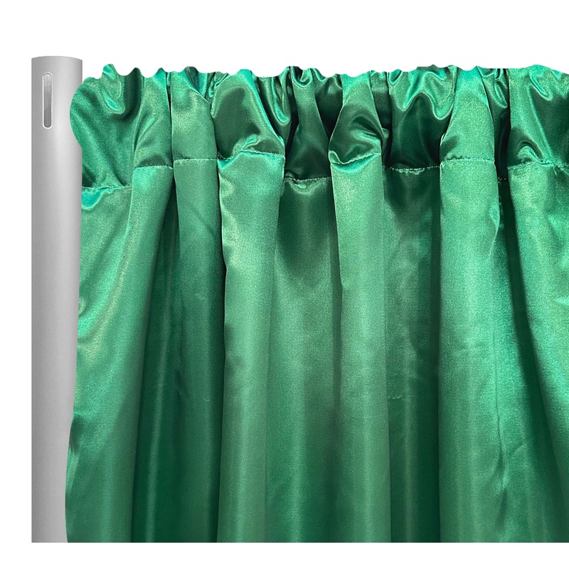 Bridal Satin Drapery Panel in Kelly Green 116