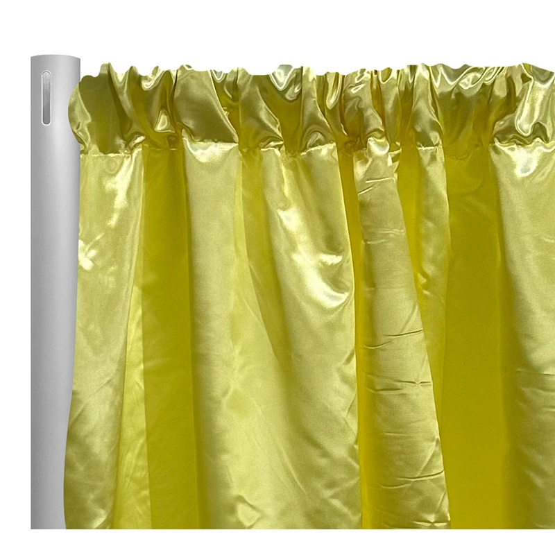 Bridal Satin Drapery Panel in Light Yellow 335