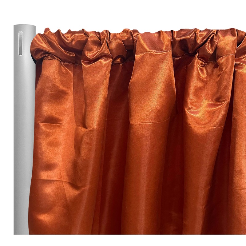 Bridal Satin Drapery Panel in Rust 735
