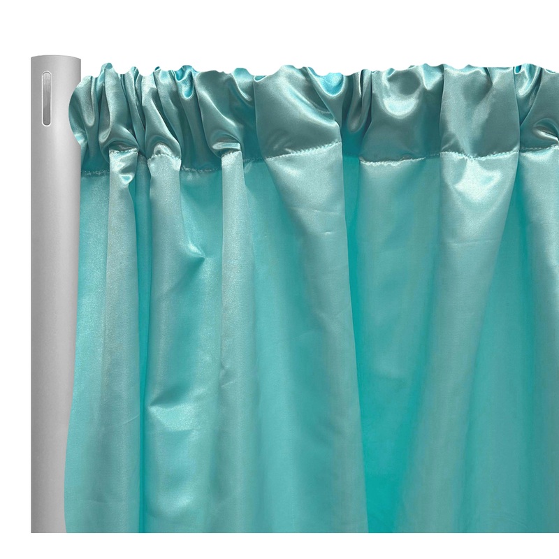 Bridal Satin Drapery Panel in Teal Green 211