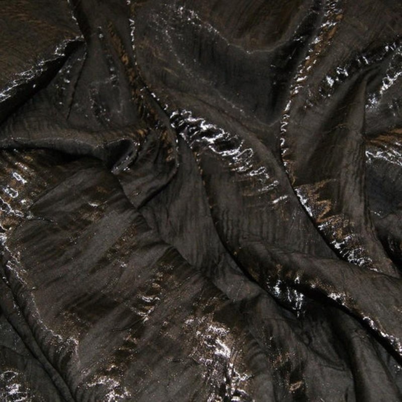 Crush Shimmer (Galaxy) Drapery Panel in Black