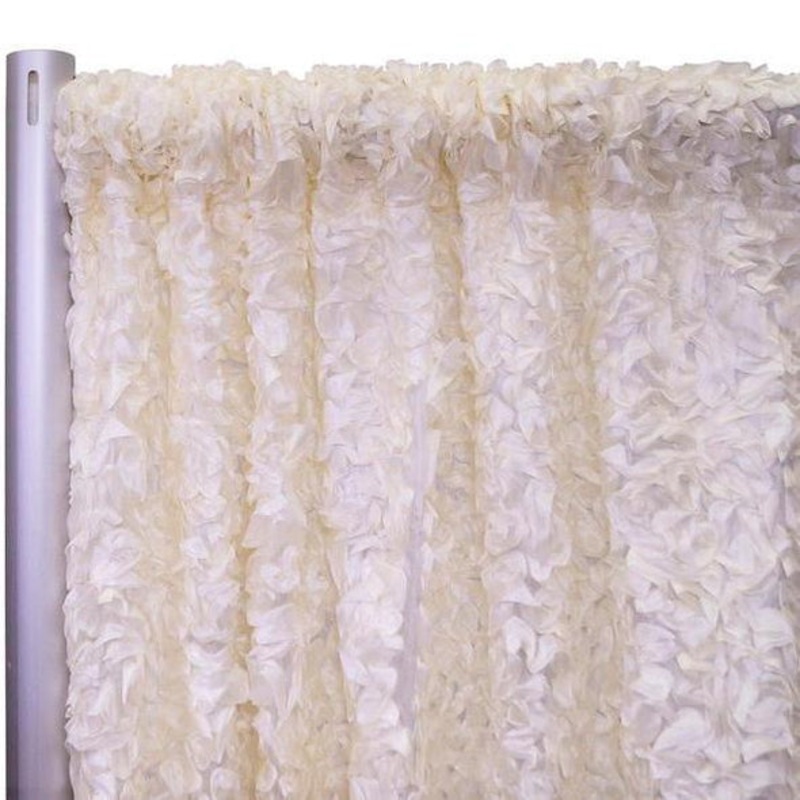 Curly Satin Drapery Panels (52" Wide) / 15 Colors