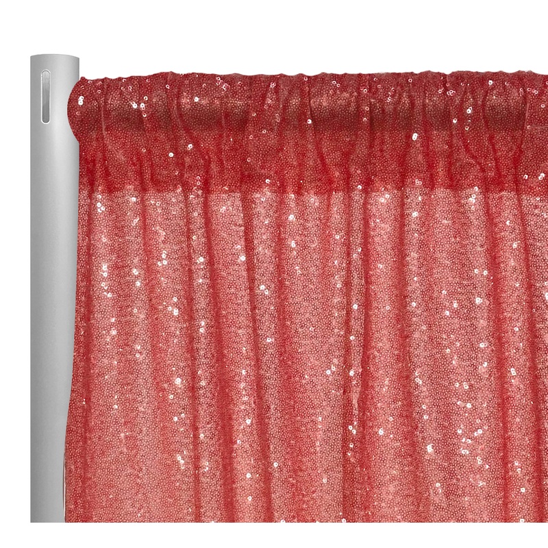 Glitz Sequins Drapery Panel in Coral