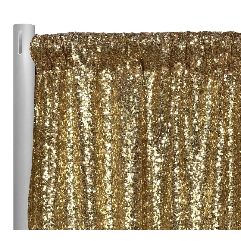 Glitz Sequins Drapery Panel in Gold 24K