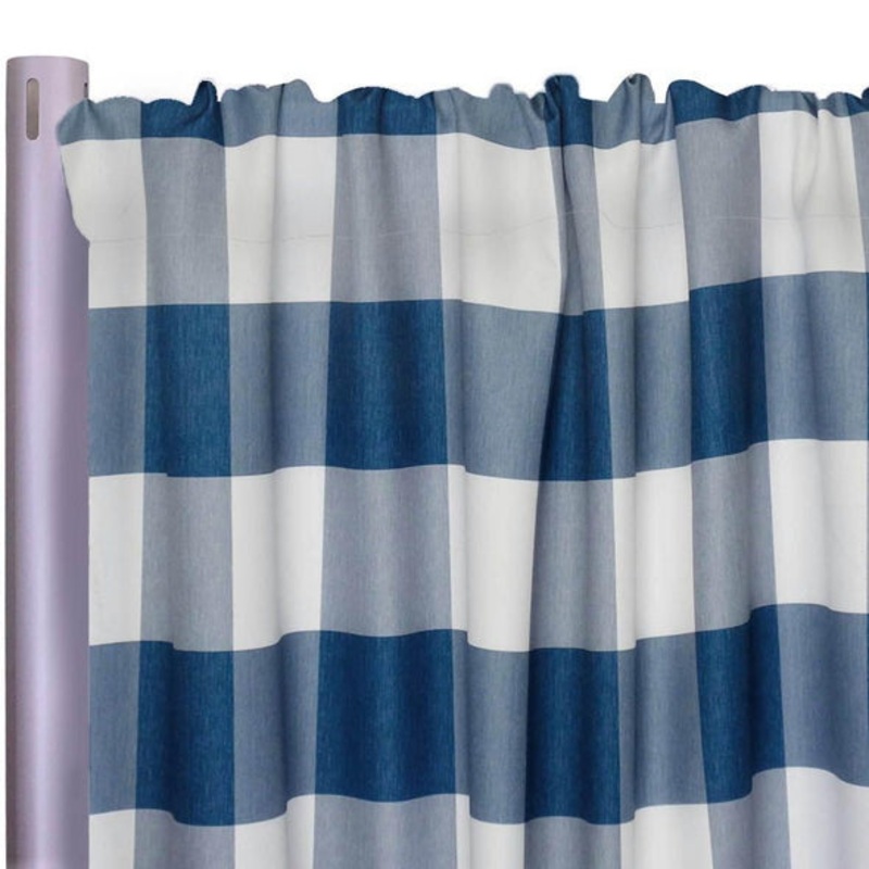 Hampton Checker (Poly Print) Drapery Panels (58" Wide) / 4 colors