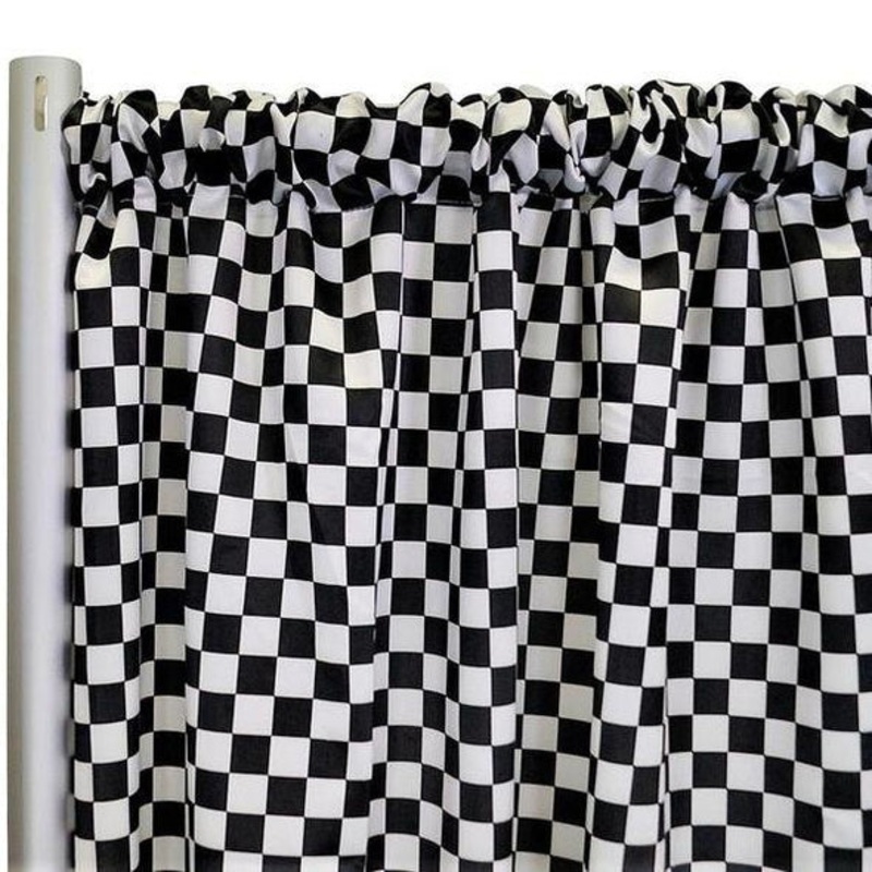 Lamour 1" & 4" Checker Drapery Panels (58" Wide) / 2 Prints