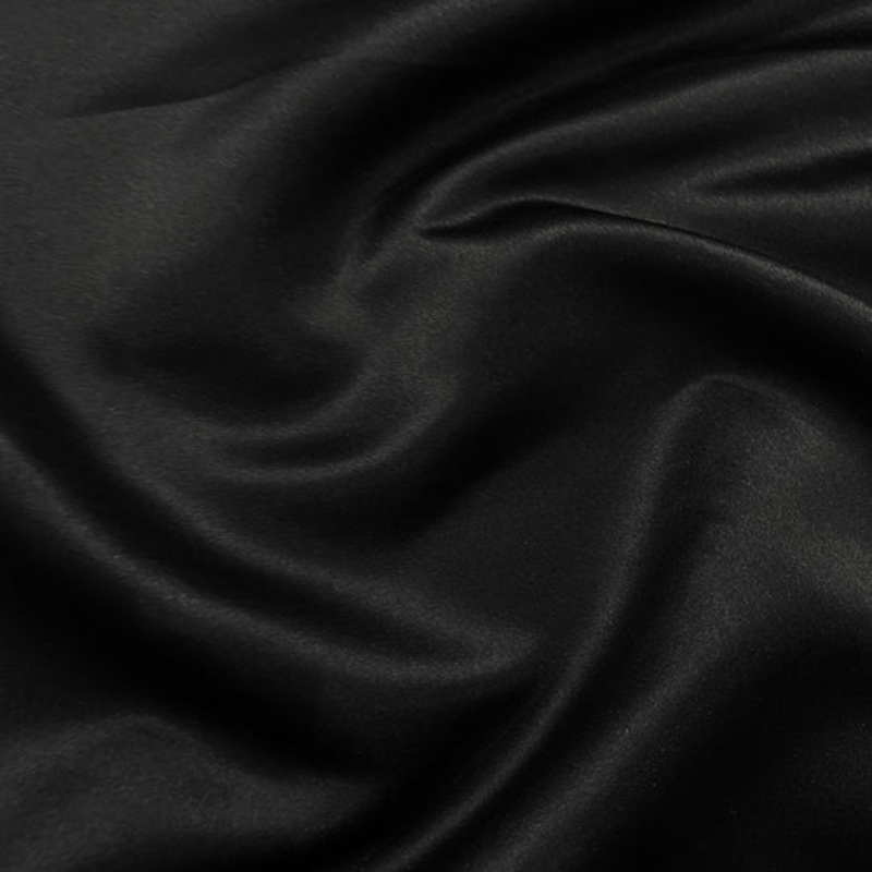Lamour (Dull) Satin Drapery Panel in Black 1155