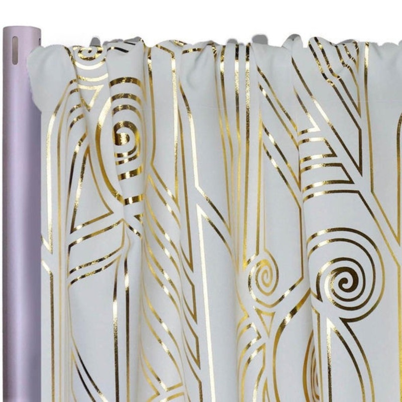 Luxor (Metallic Print) Drapery Panels (58" Wide) / 4 Colors