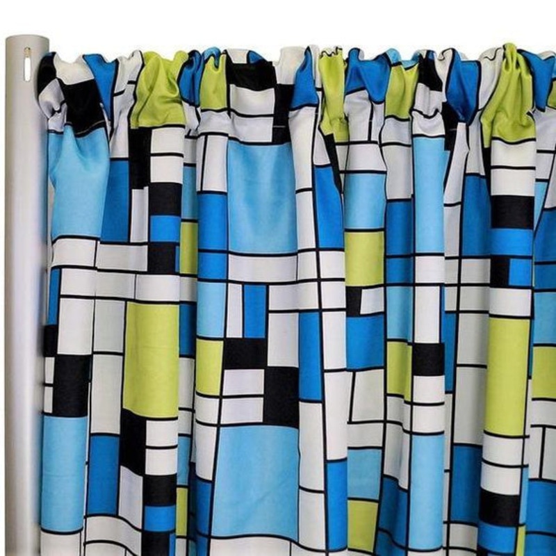Mondrian (Poly Print) Drapery Panels (60" Wide) / 2 Colors