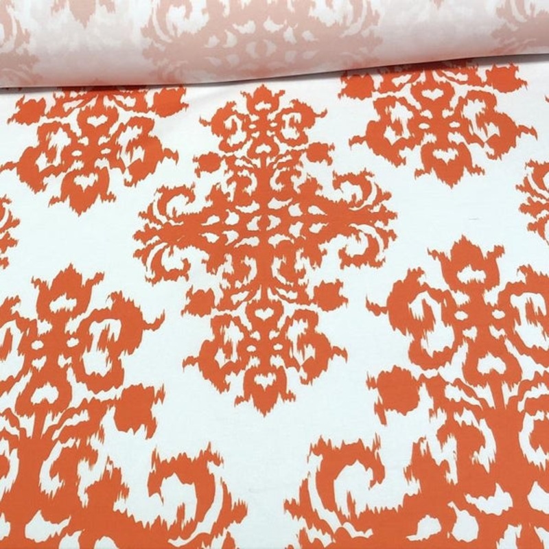 Newport Print (Dupioni) Wholesale Fabric in Orange