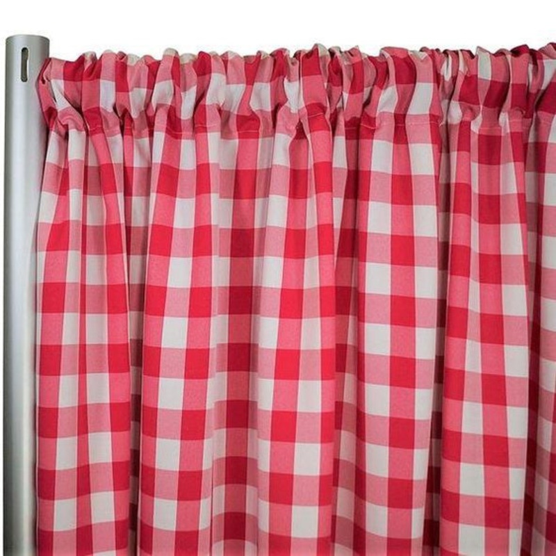 Polyester Checker (Gingham) Drapery Panels (58" Wide) / 14 Colors
