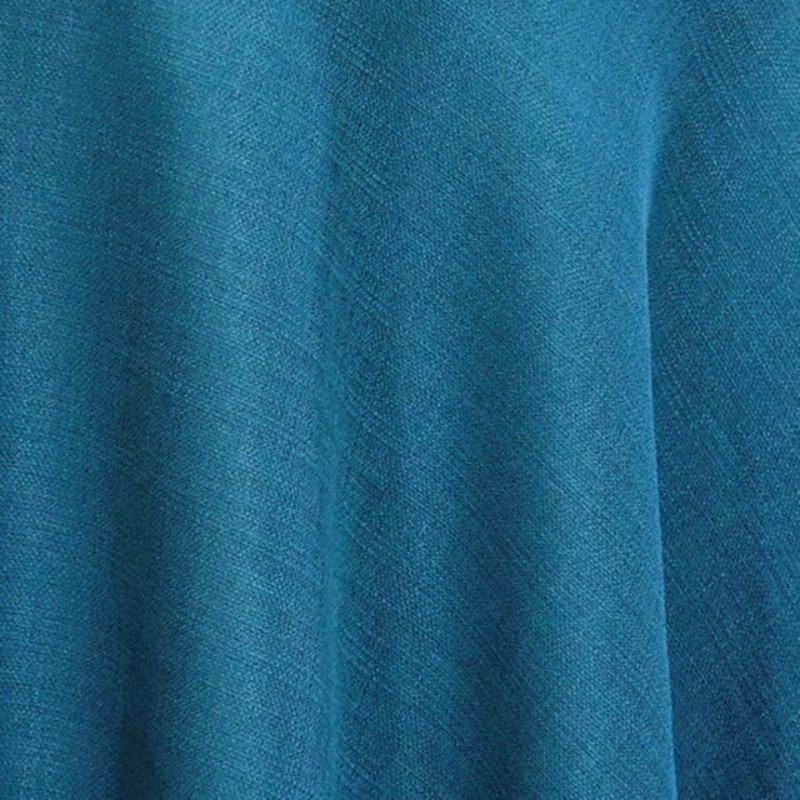 Rustic Linen Drapery Panel in Teal