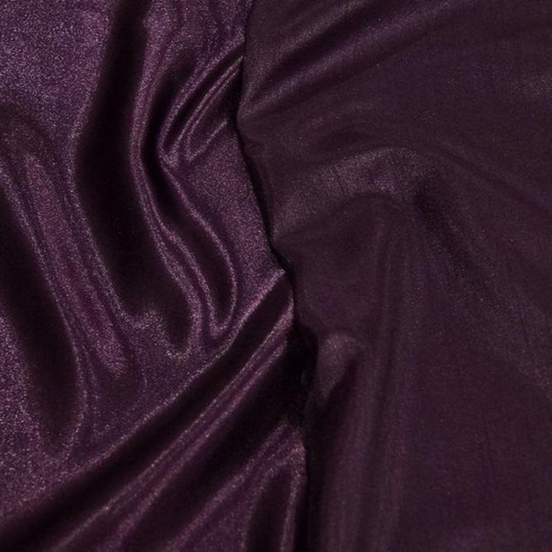 Shantung Satin (Reversible) Drapery Panel in Eggplant