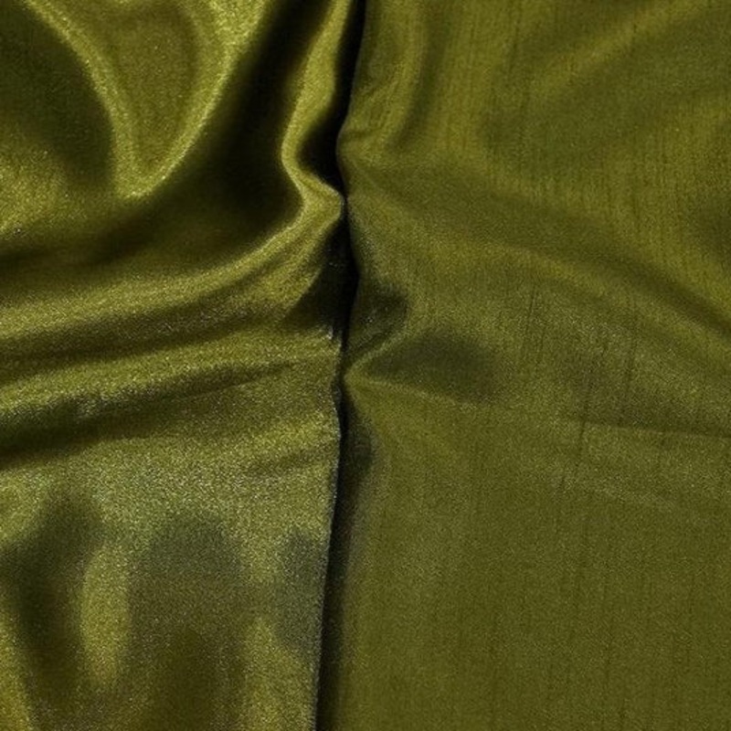 Shantung Satin (Reversible) Drapery Panel in Olive