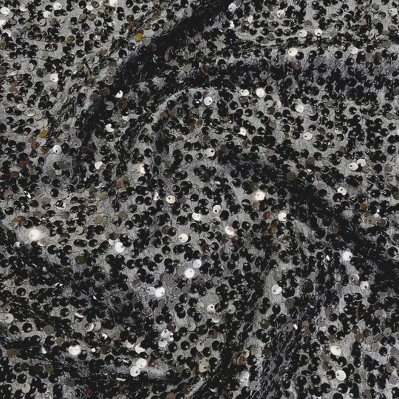 Taffeta Sequins Drapery Panel in Charcoal