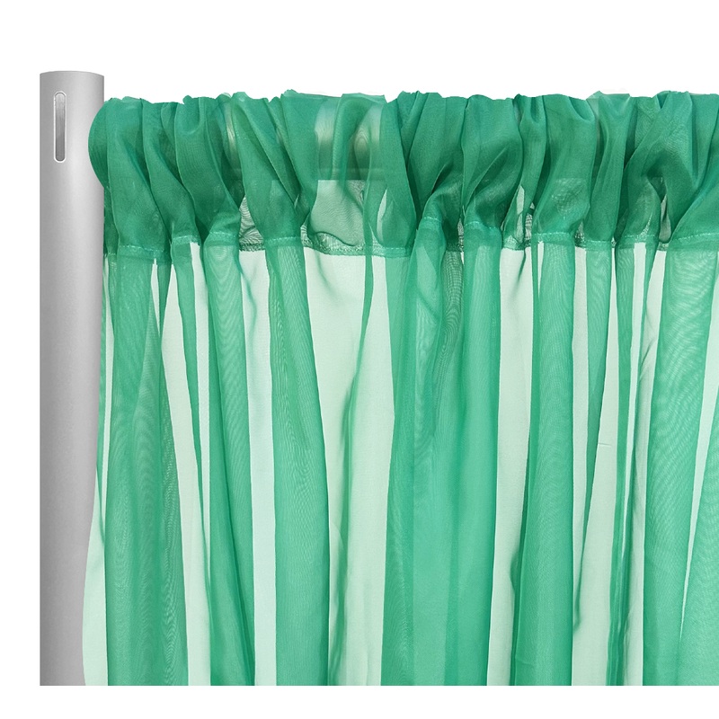 Voile Drapery Panel in Green 1875