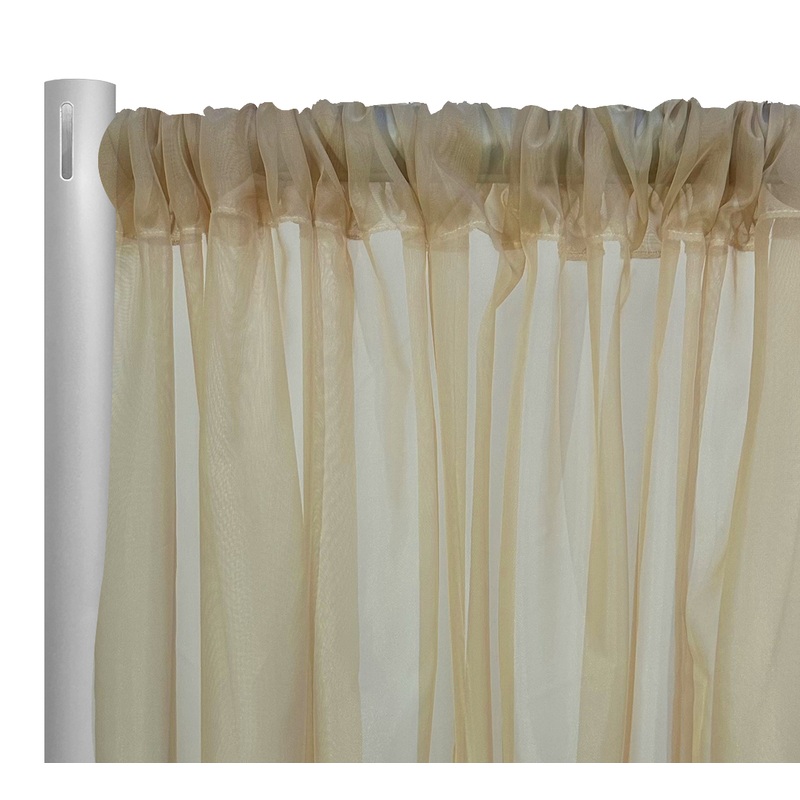 Voile Drapery Panel in Lt Gold 1890