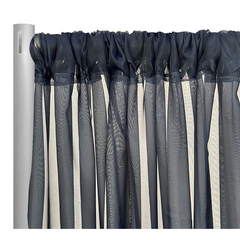 Voile Drapery Panel in Navy 1245