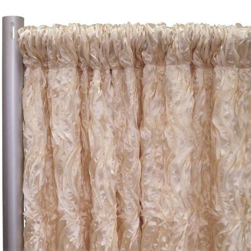 Austrian Wave Satin Drapery Panels (54" Wide) / 17 Colors