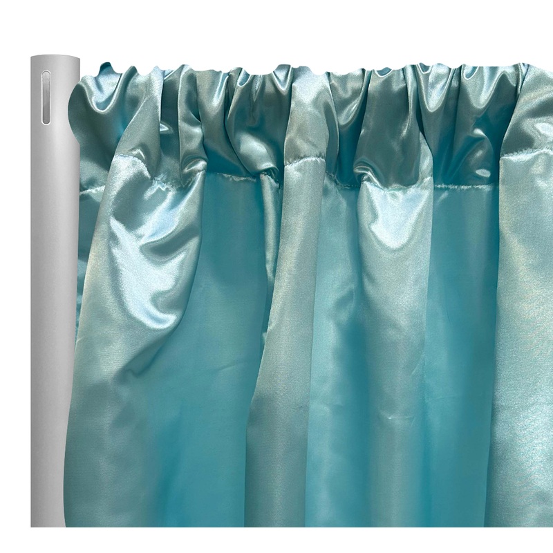 Bridal Satin Drapery Panel in Aqua 916