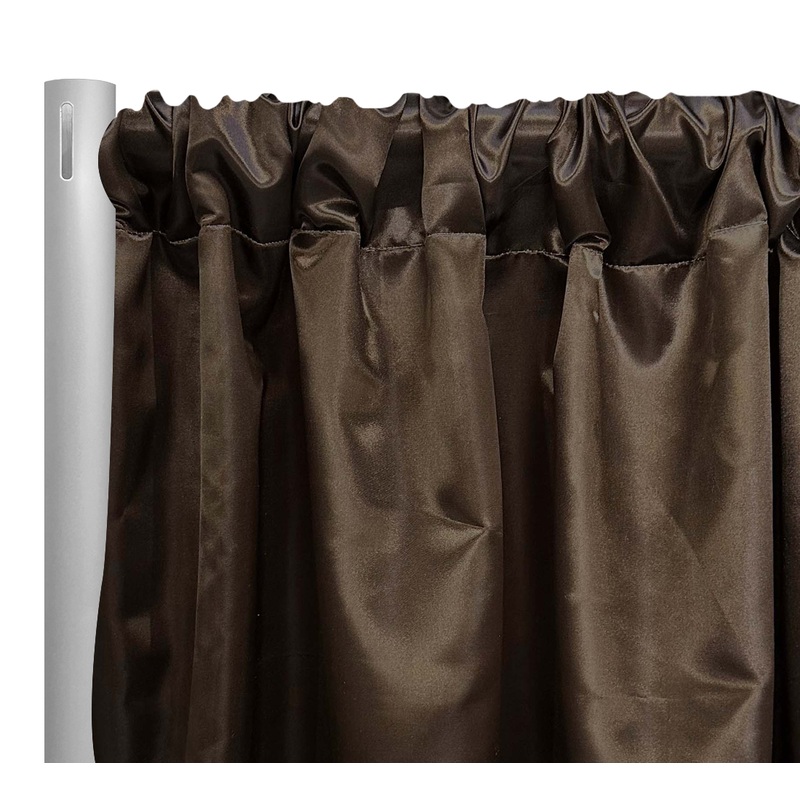Bridal Satin Drapery Panel in Brown 266