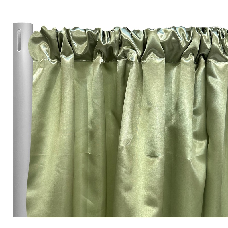 Bridal Satin Drapery Panel in Sage 152