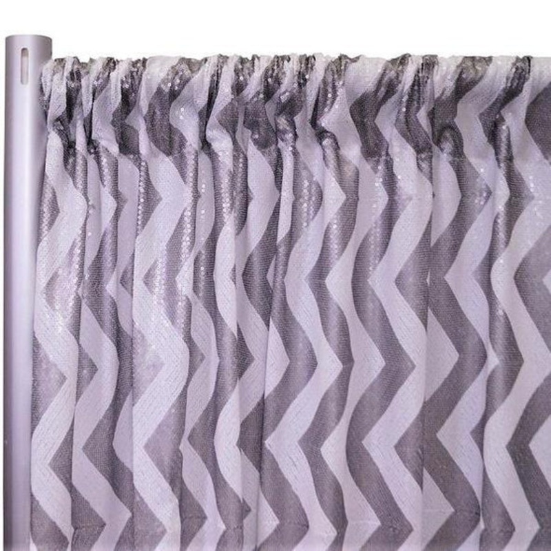 Chevron Sequins Drapery Panels (52" Wide) / 3 Colors