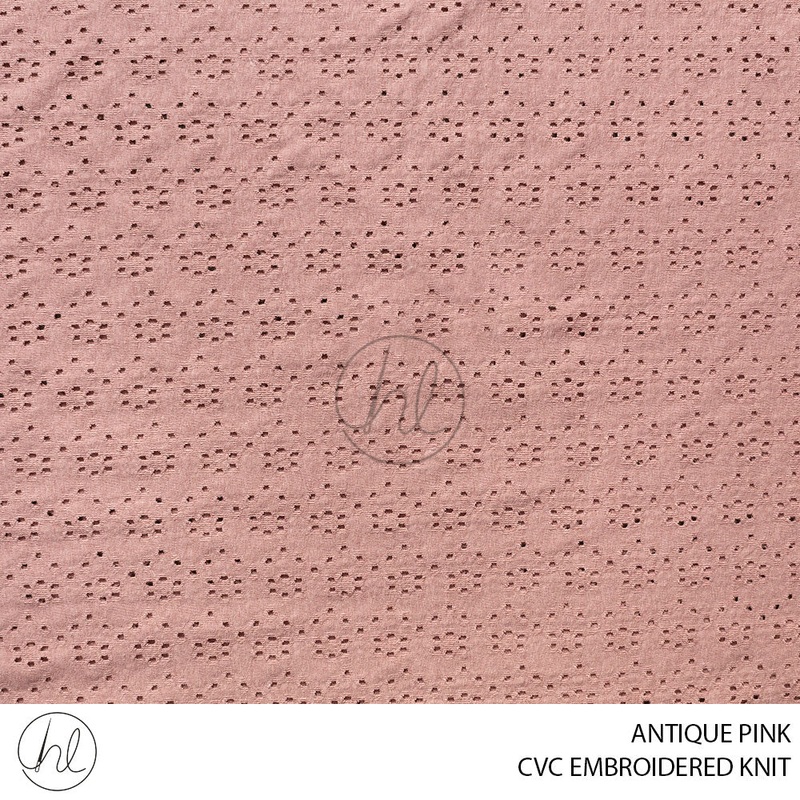 CVC EMBROIDERED KNIT 51 ANTIQUE PINK 150CM PER M