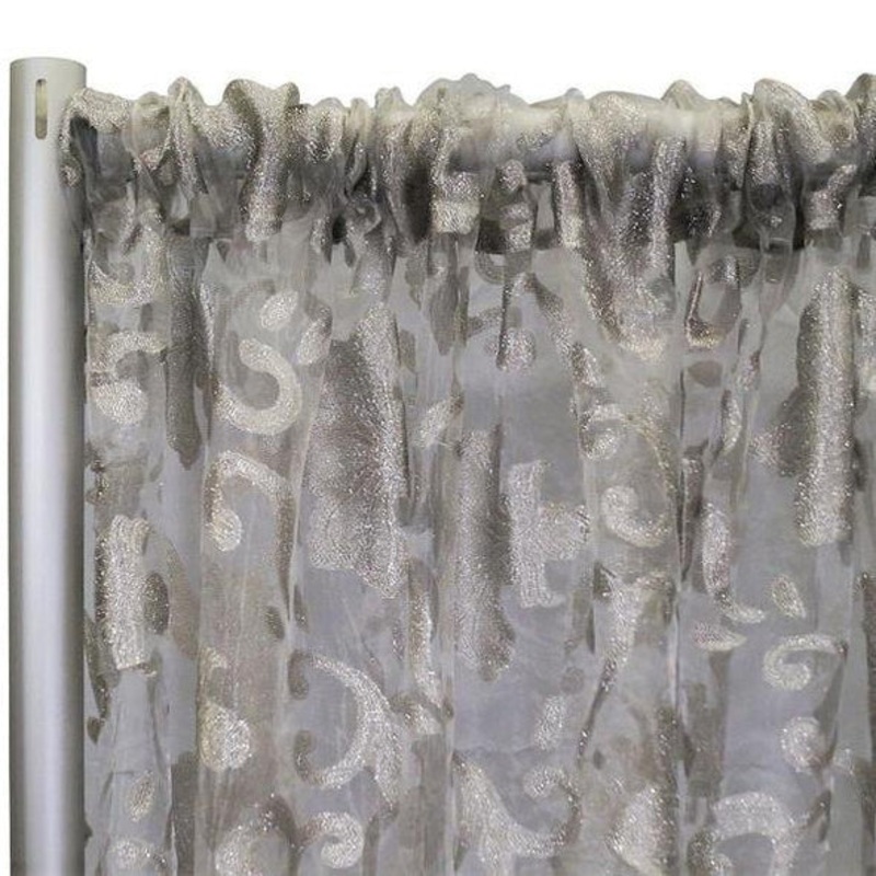 Fleur De Lis Drapery Panels (118" Wide) / 6 Colors