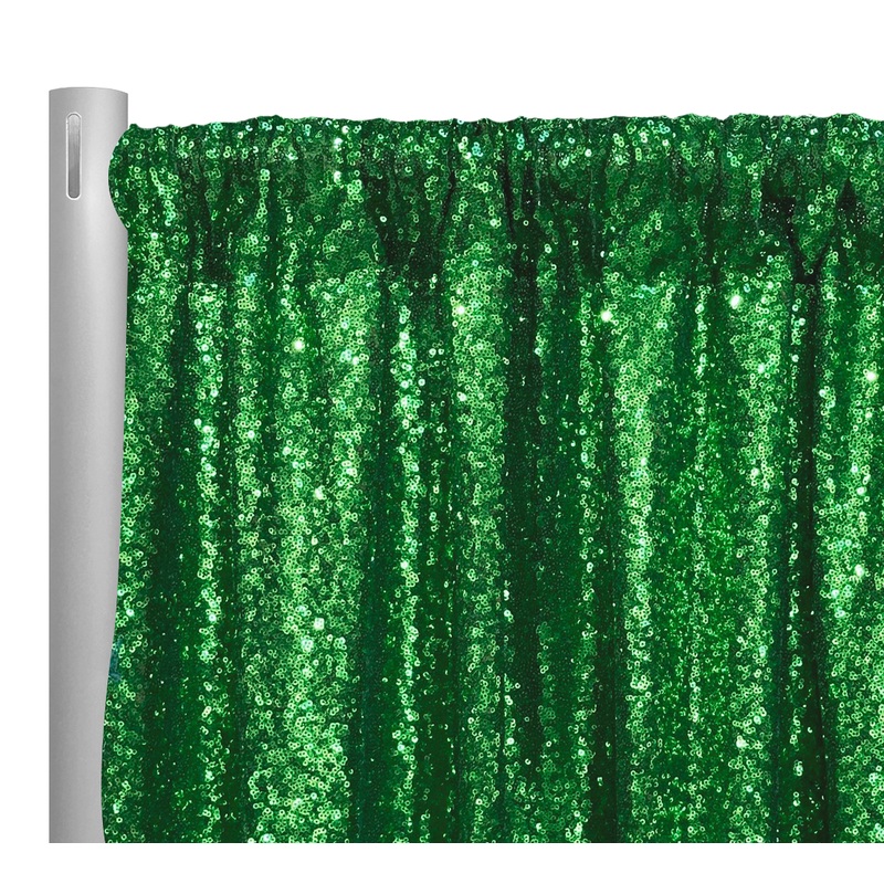 Glitz Sequins Drapery Panel in Emerald