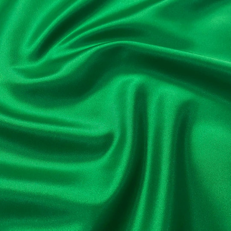 Lamour (Dull) Satin Drapery Panel in Kelly Green 1260