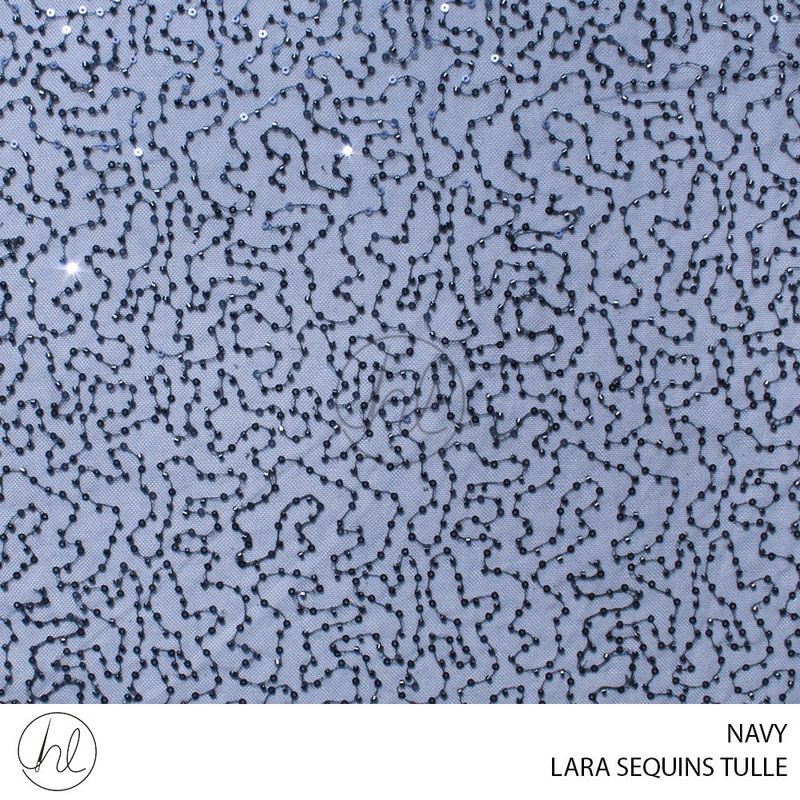 LARA SEQUINS TULLE 781 NAVY 130CM PER M