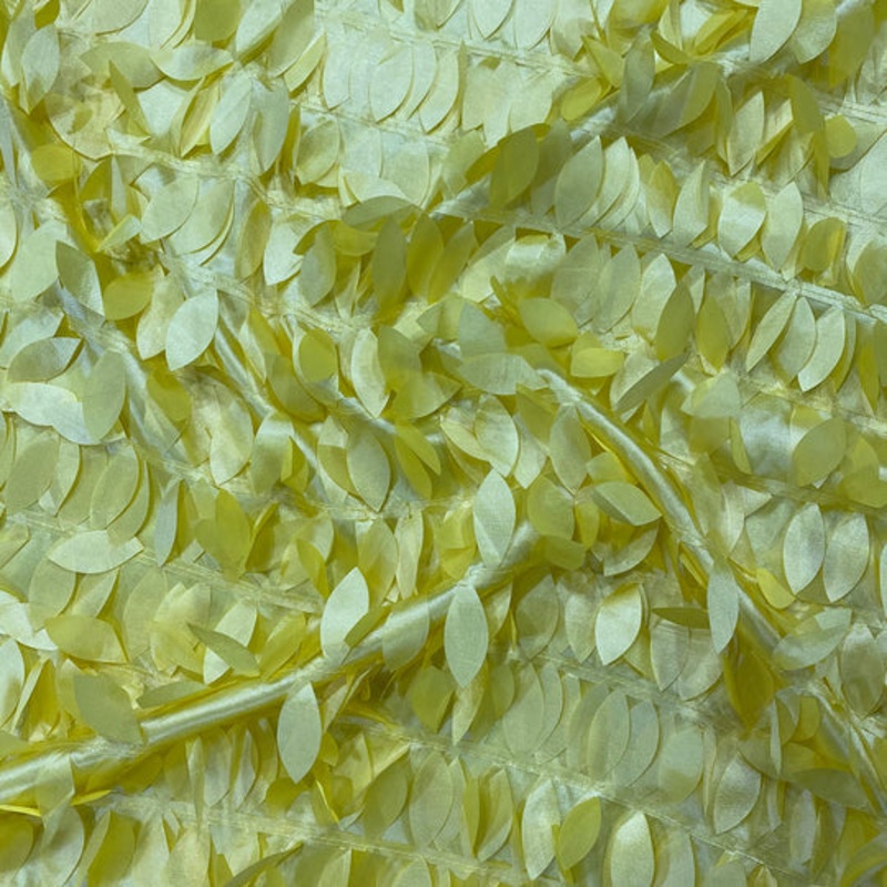 Leaf Hanging Taffeta Drapery Panel in Lime