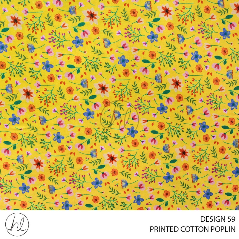 PRINTED COTTON POPLIN 781 YELLOW 110CM PER M
