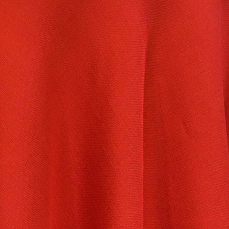 Rustic Linen Drapery Panel in Red