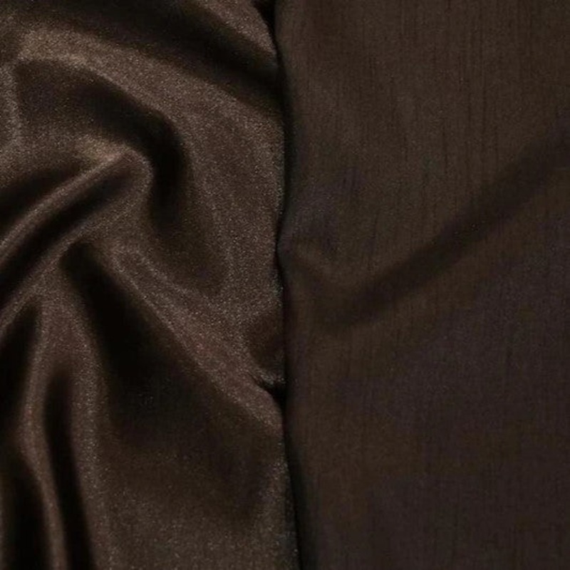 Shantung Satin (Reversible) Drapery Panel in Brown